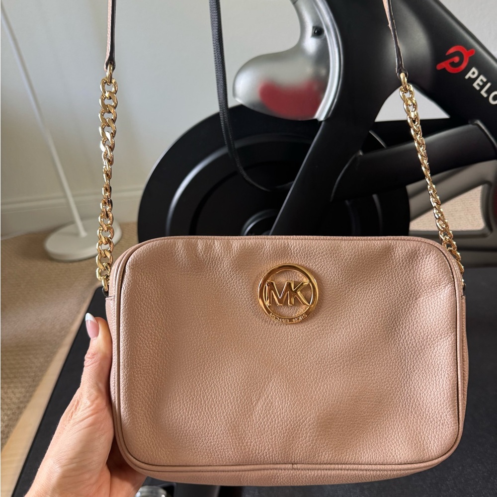 Michael Kors Blush Crossbody Bag with Gold Accents